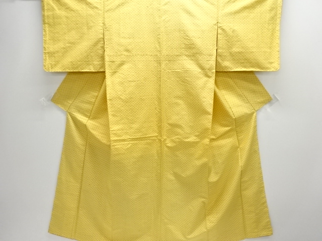 JAPANESE KIMONO / ANTIQUE KIMONO / SILK / TSUMUGI / WOVEN CROSS KASURI PATTERN